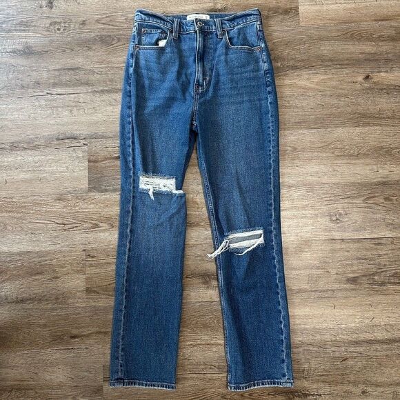 Abercrombie & Fitch Womens Ankle Straight Ultra-High Rise Jeans 27 / 4L Long - Picture 1 of 4